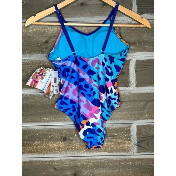 Limeapple Girls Vibrant Leopard Swimsuit Blanca NWT one piece Sz 12 - Picture 7 of 8